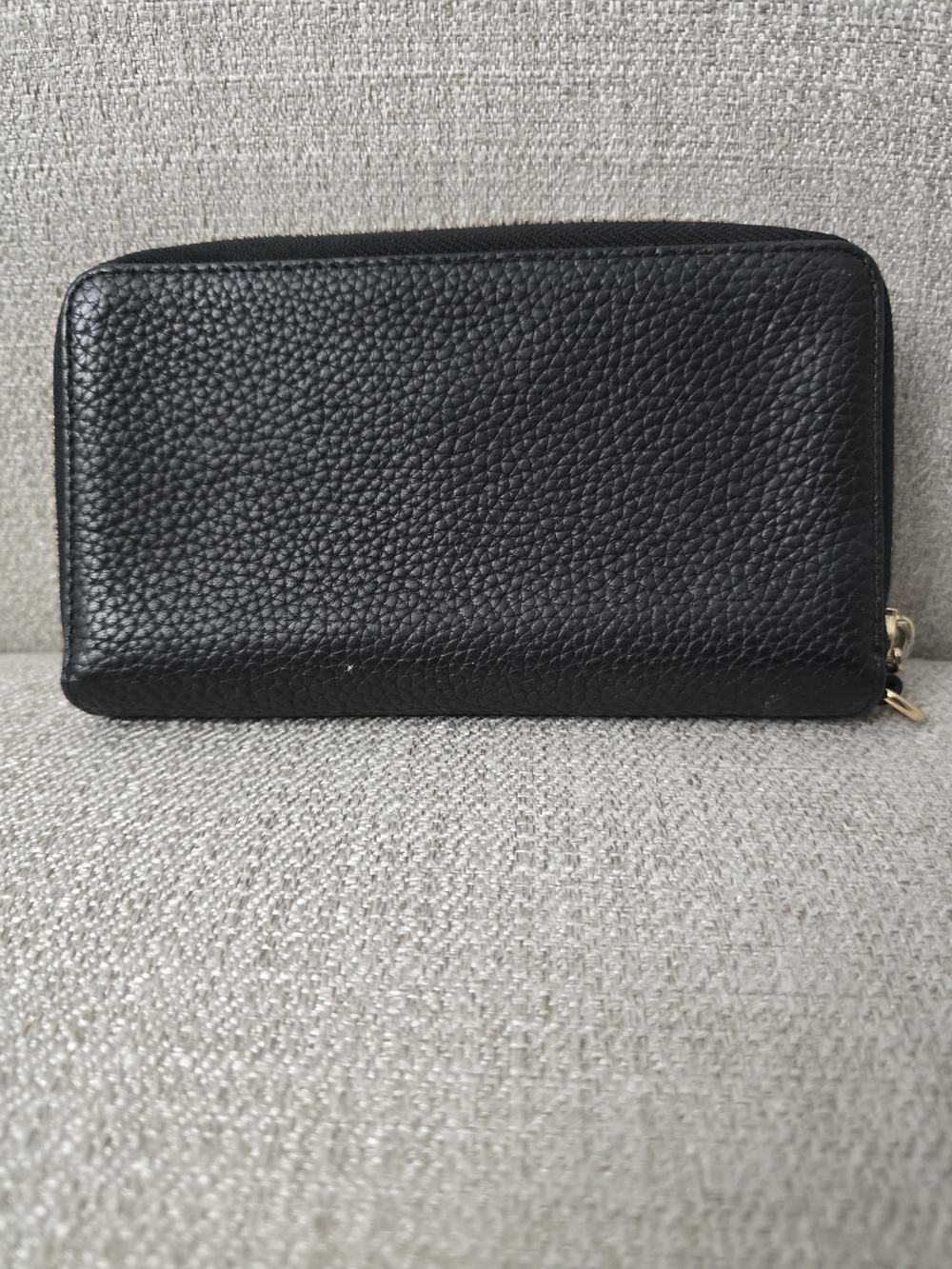 Michael Kors Fulton Black Pebbled Leather Zip-Around Wallet - Picture 3 of 11
